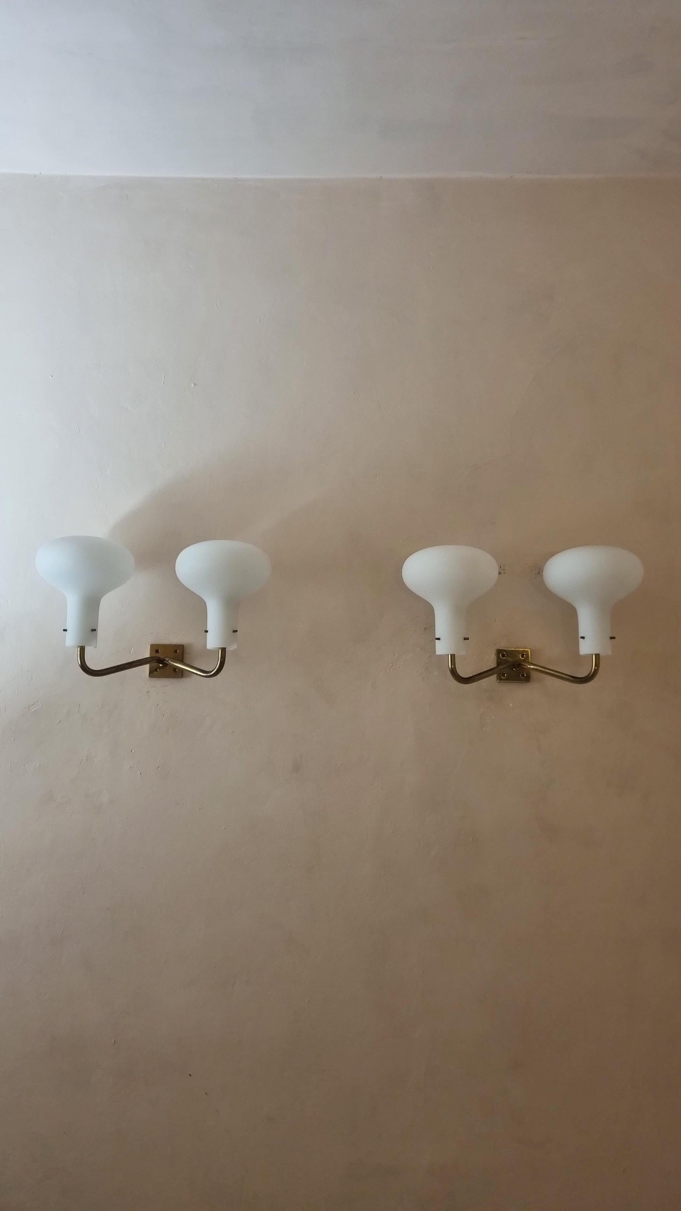 Mid-Century moderno LP 12 A wall sconces designed by Ignazio Gardella for Azucena 1960 in vendita