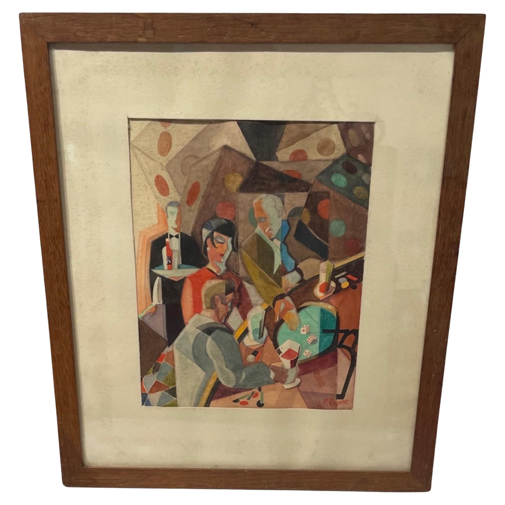 LP. Regent Cubist Painting "GAMERS IN A BAR" 1930