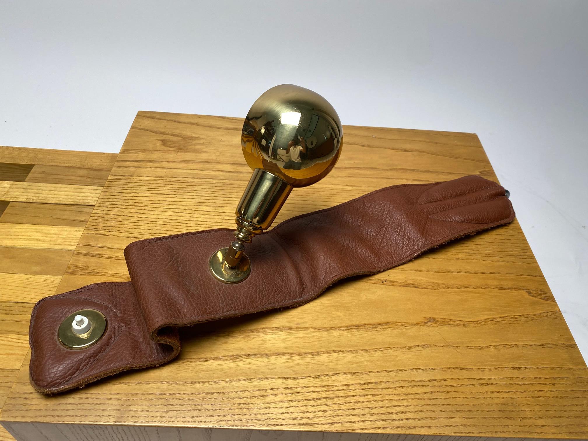 Italian LP01 lamp by Luigi Caccia Dominioni in leather, Azucena, 1979
