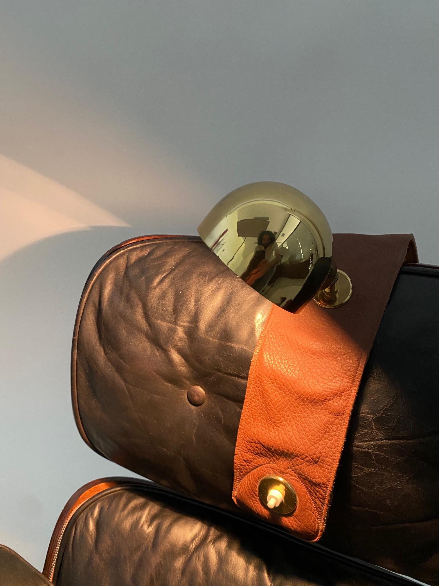 Late 20th Century LP01 lamp by Luigi Caccia Dominioni in leather, Azucena, 1979