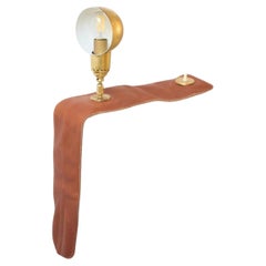 LP01 Lamp in Leather and Brass by Luigi Caccia Dominioni (1913-2016) for Azucena