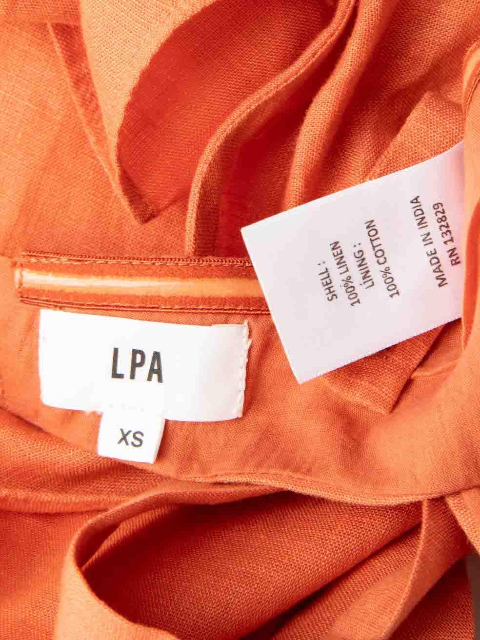 Women's LPA Orange Wrap Maxi Skirt & Crop Top Set Size XS For Sale