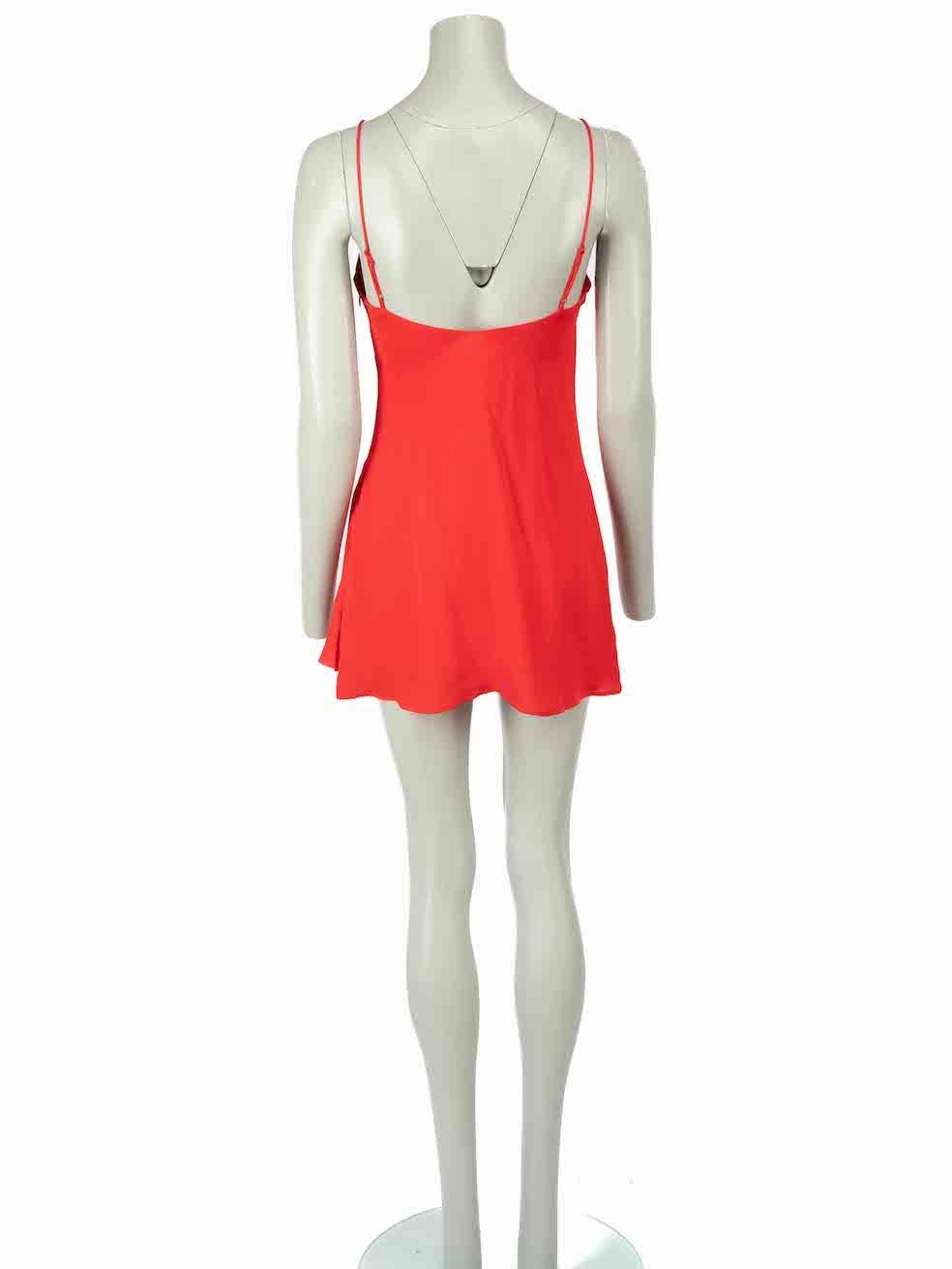 LPA Red Silk Ruffle Mini Dress Size XS In Good Condition For Sale In London, GB