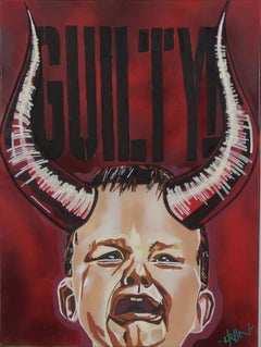 Guilty, Mixed Media Acrylic Artwork, Contemporary, Denmark, 2010+