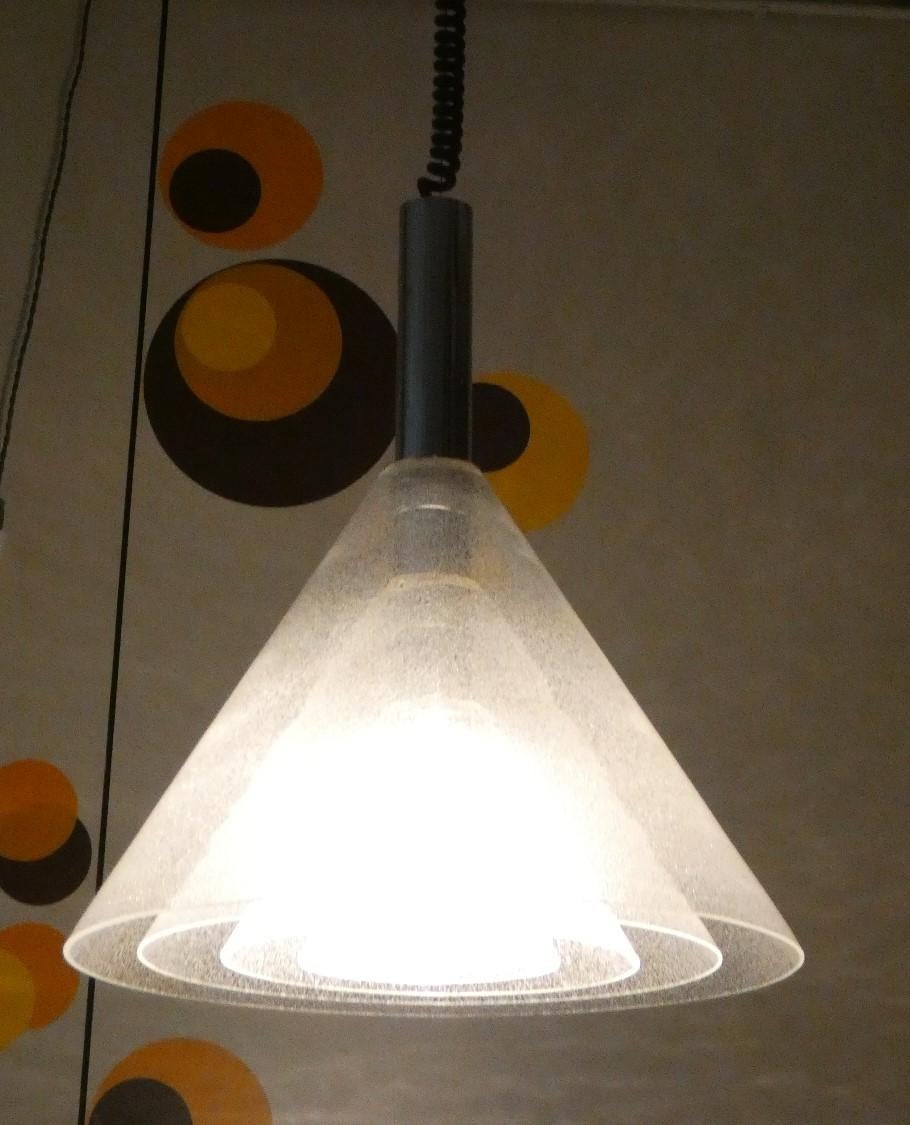 Fatto a mano LS 174 Lampada a sospensione attribuita a Carlo Nason per Mazzega in vendita