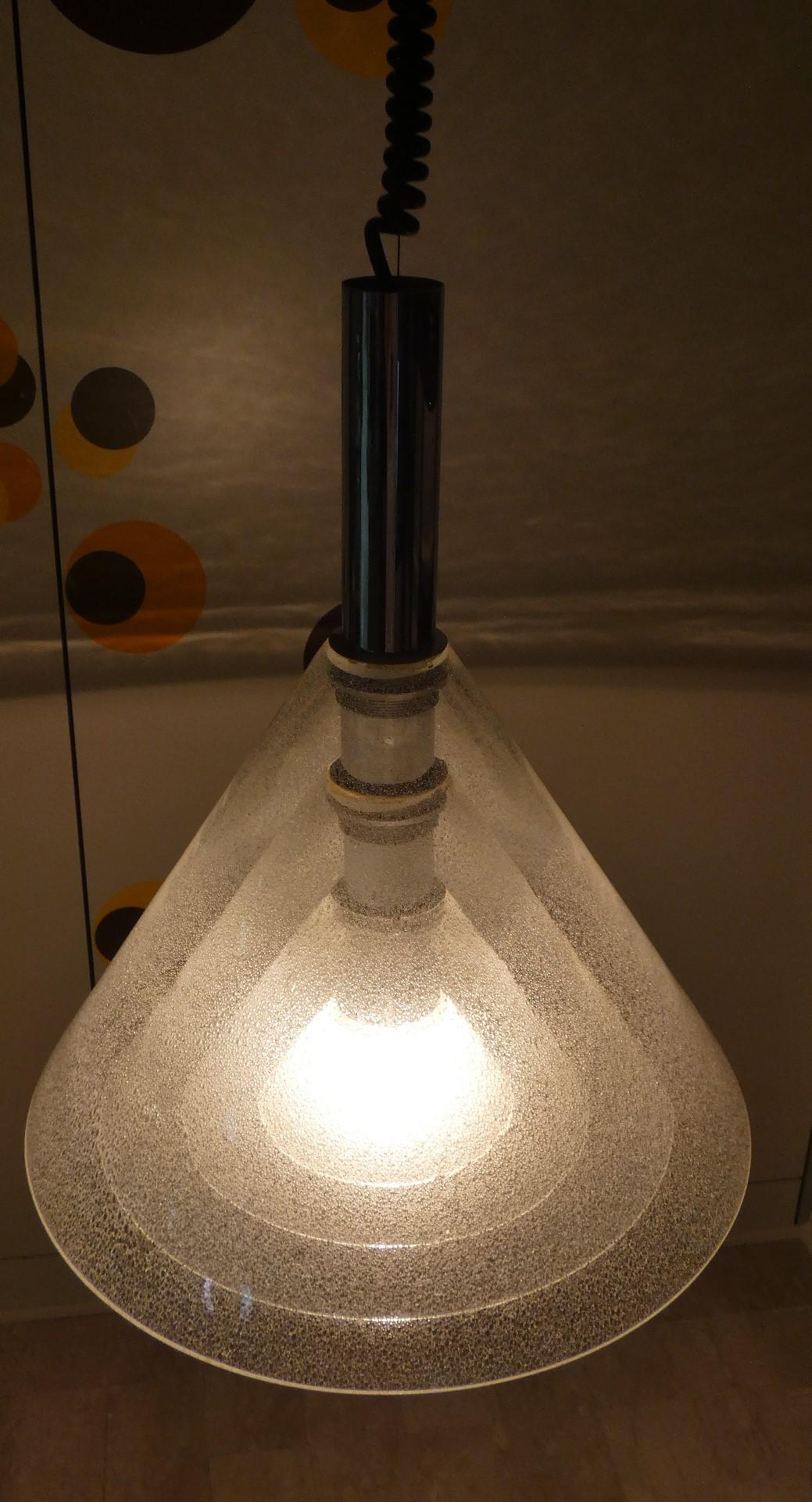 Fine XX secolo LS 174 Lampada a sospensione attribuita a Carlo Nason per Mazzega in vendita