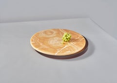 LS 650 Lazy Susan, piatto da portata in resina bordeaux, onice miele