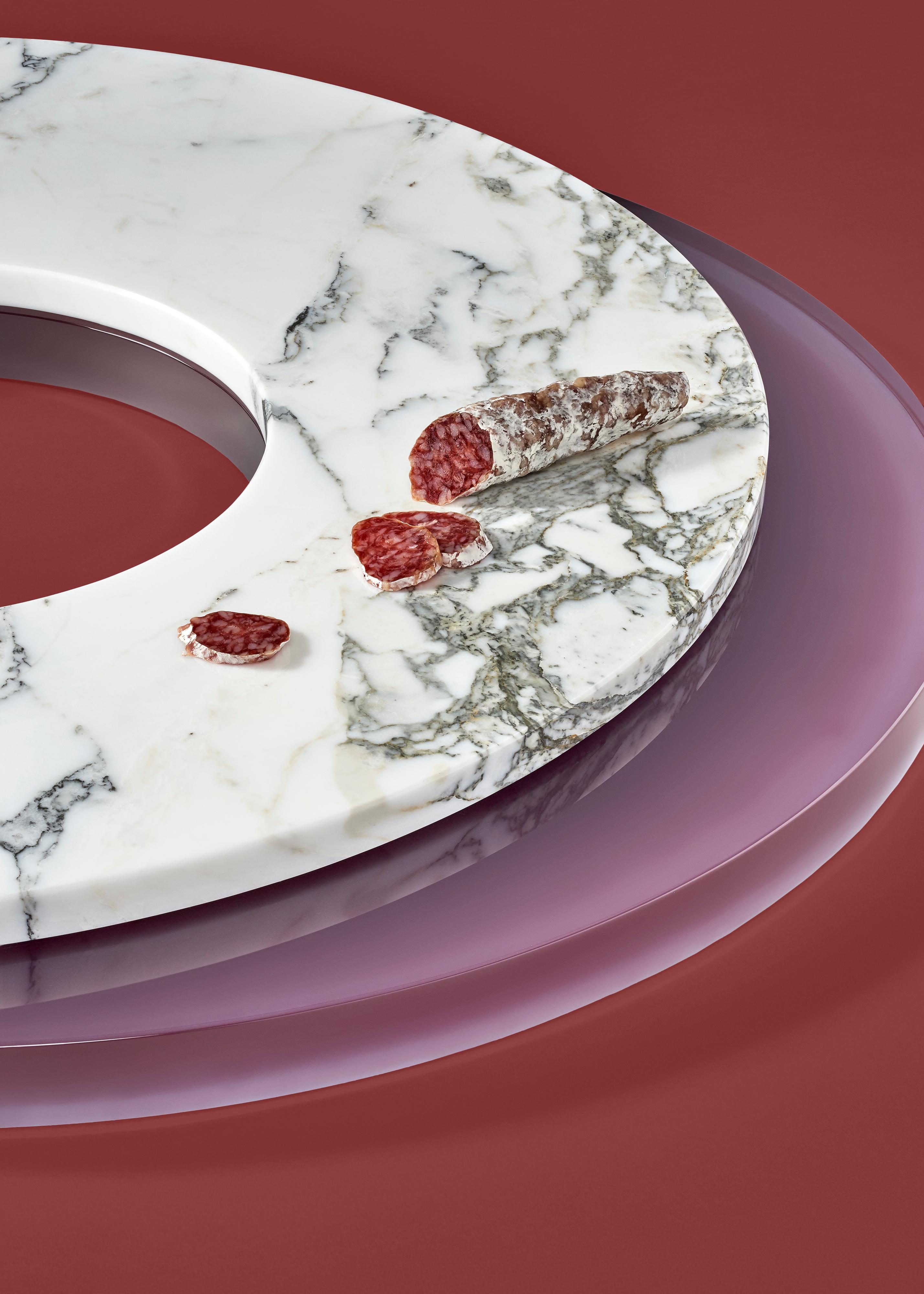 Néerlandais Plat de service Lazy Susan LS 750, Arabescato Corchia Stone en vente