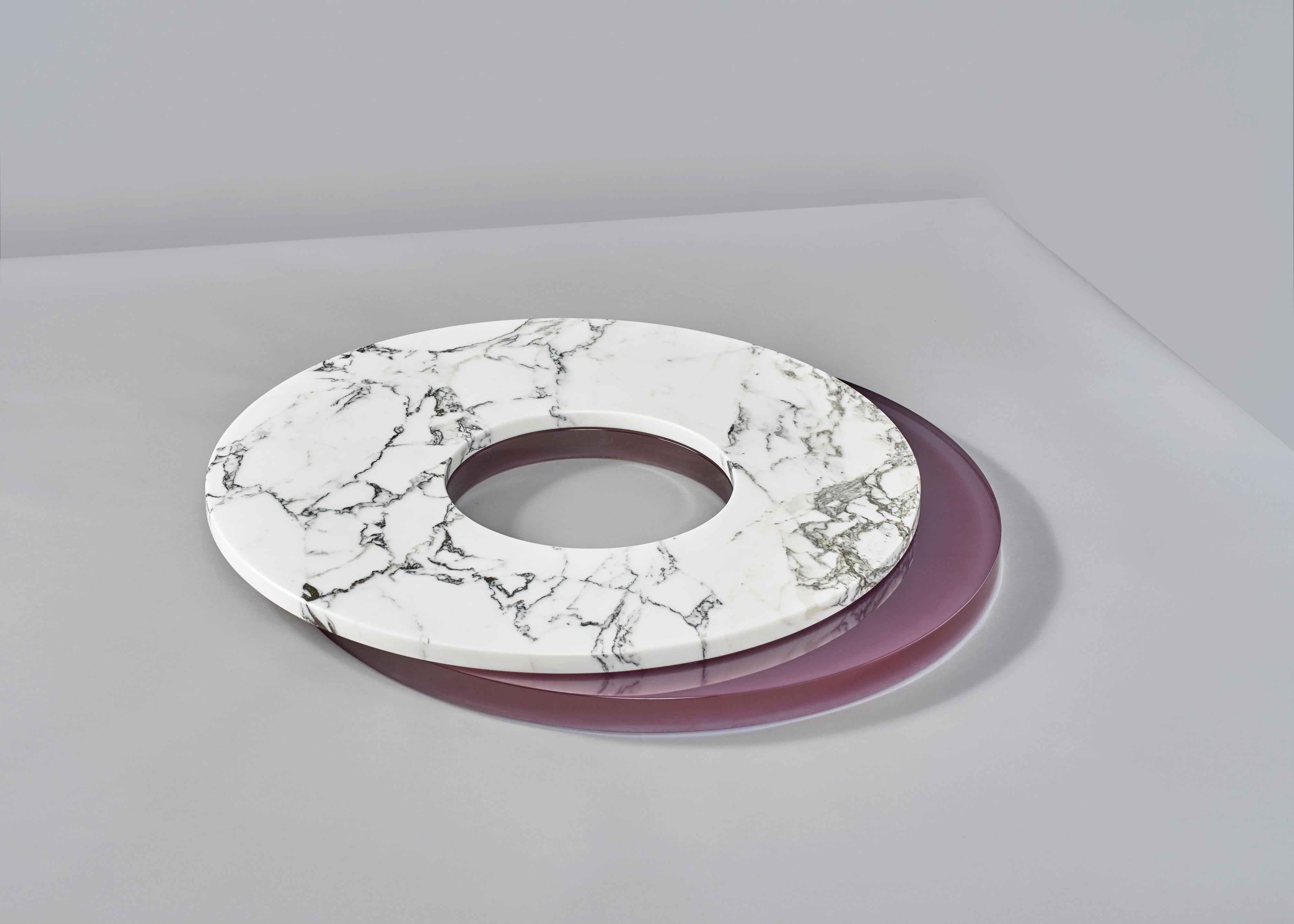 Poli Plat de service Lazy Susan LS 750, Arabescato Corchia Stone en vente