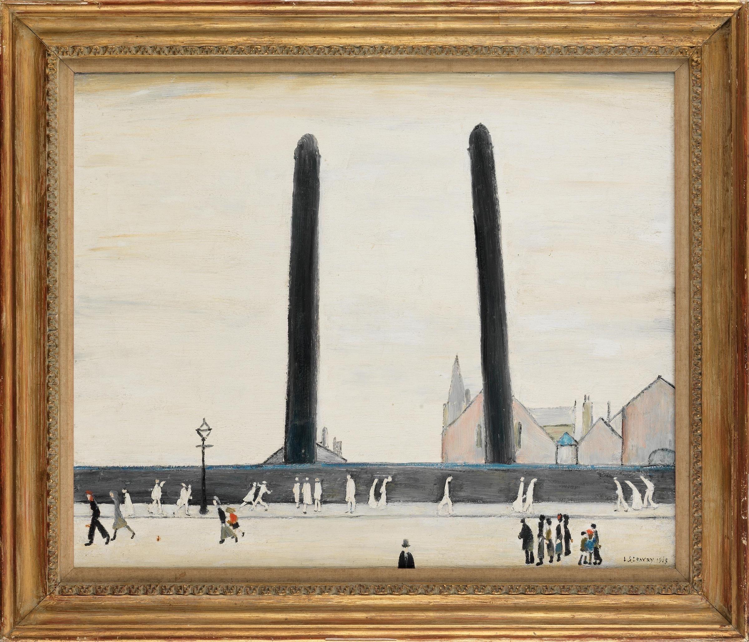 L.S. Lowry, Street Scene, 1965

Oil on canvas

50.8 x 60.9 cm (20 x 24 in)

Hand-signed and dated 'L.S. LOWRY 1965' (lower right) and titled 'STREET SCENE' (on the canvas overlap)

Exhibited in London at the Lefevre Gallery