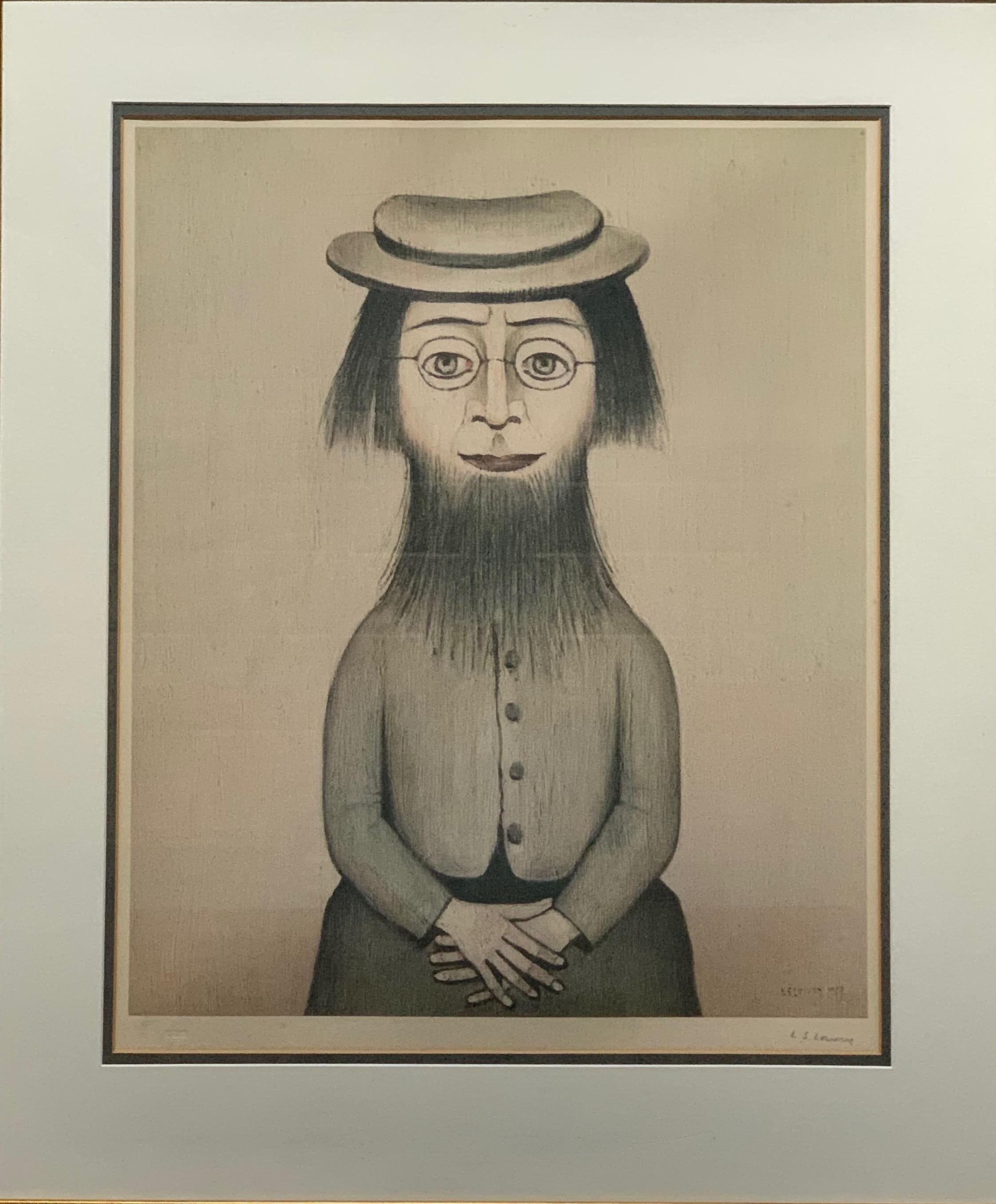 LS Lowry Woman With Beard Signed And Stamped Limited Edition Print At ls-lowry-woman-with-beard-signed-and-stamped-limited-edition-print-at