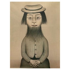 LS Lowry "Woman with Beard” Signed & Stamped Limited Edition Print