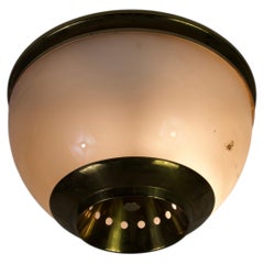 LSP3 Brass and Glass Flush Mount by Luigi Caccia Dominioni for Azucena, 1960s