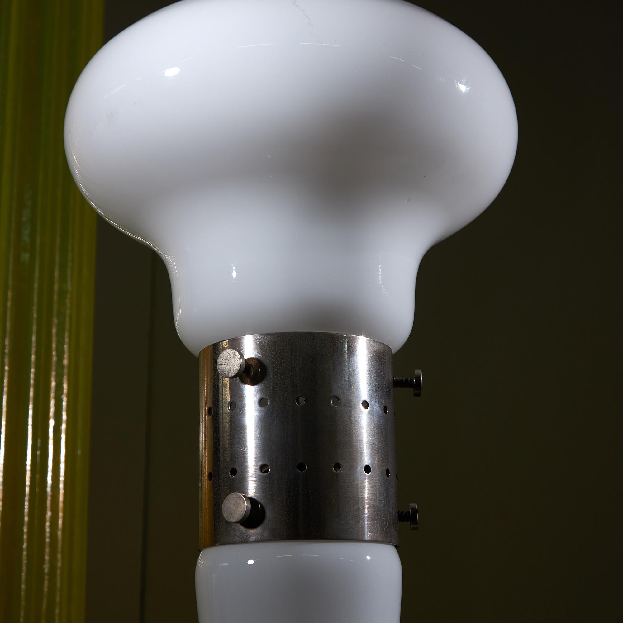 LT 220 Floor Lamp with Chrome Detail for Mazzega by Carlo Nason In Good Condition For Sale In Budapest, HU