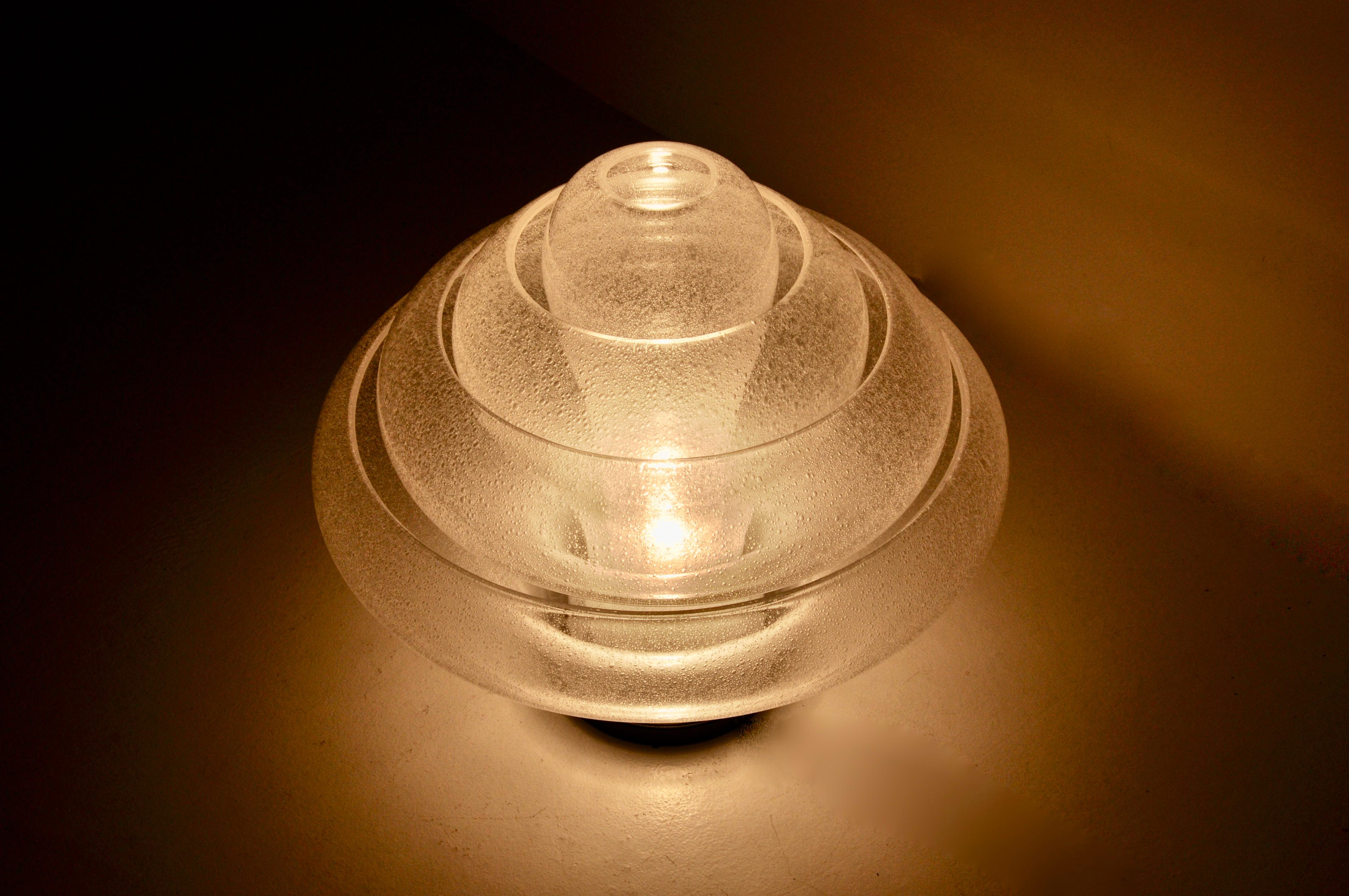 Milieu du XXe siècle Lampe de table Lotus LT305 de Carlo Nason pour Mazzega, années 1960 en vente