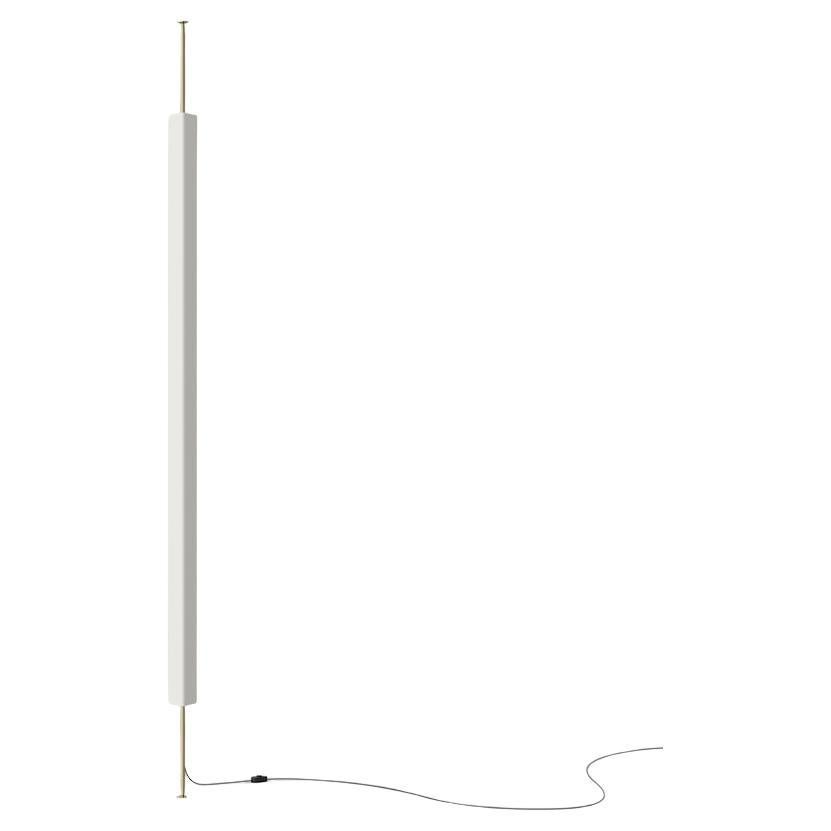 LT8 Floor to Ceiling Lamp by Astep in White and Brass
