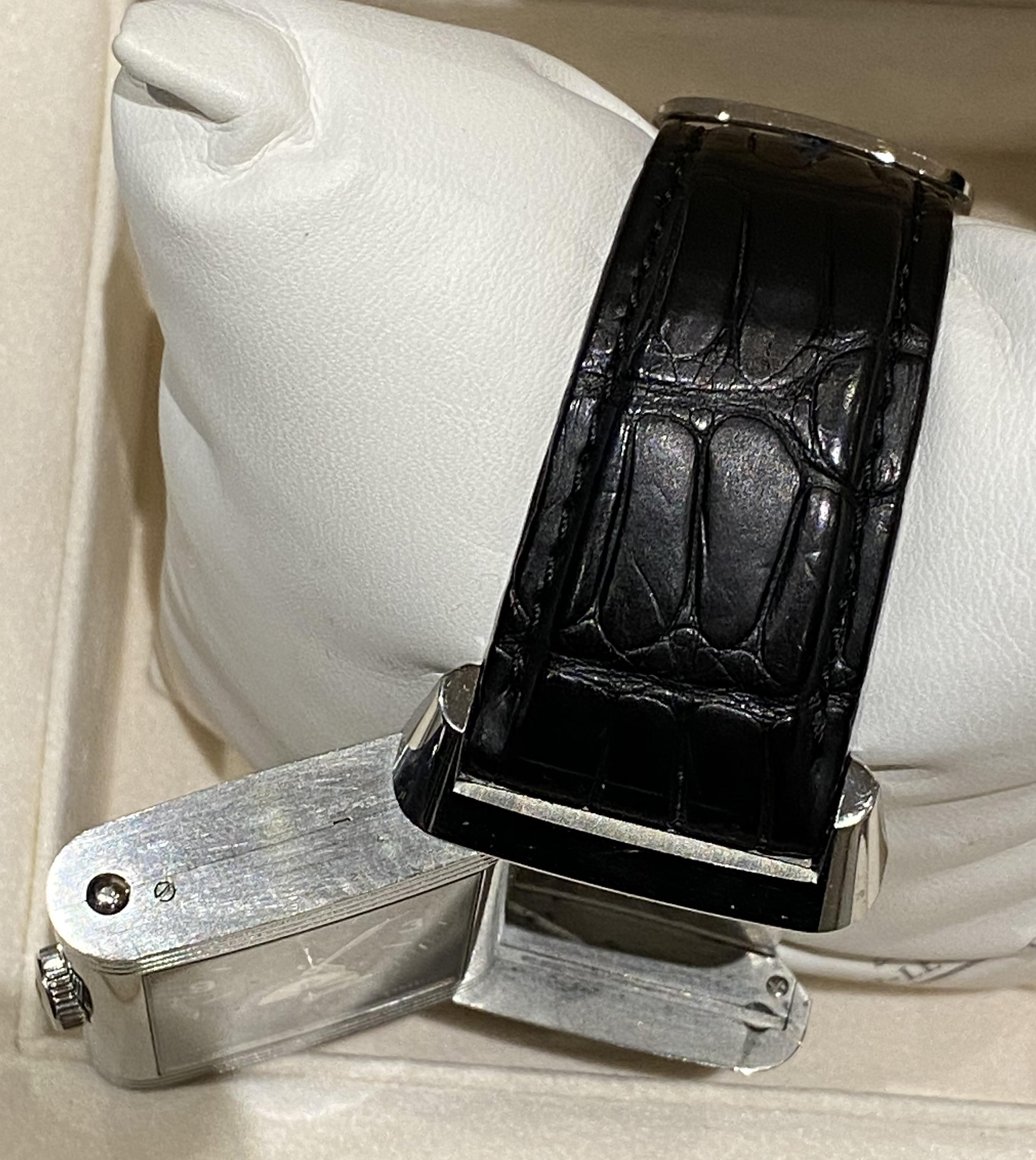 Ltd Edition Jager Lecoultre Grand Reverso 986 Duodate Double Sided Wristwatch For Sale 6
