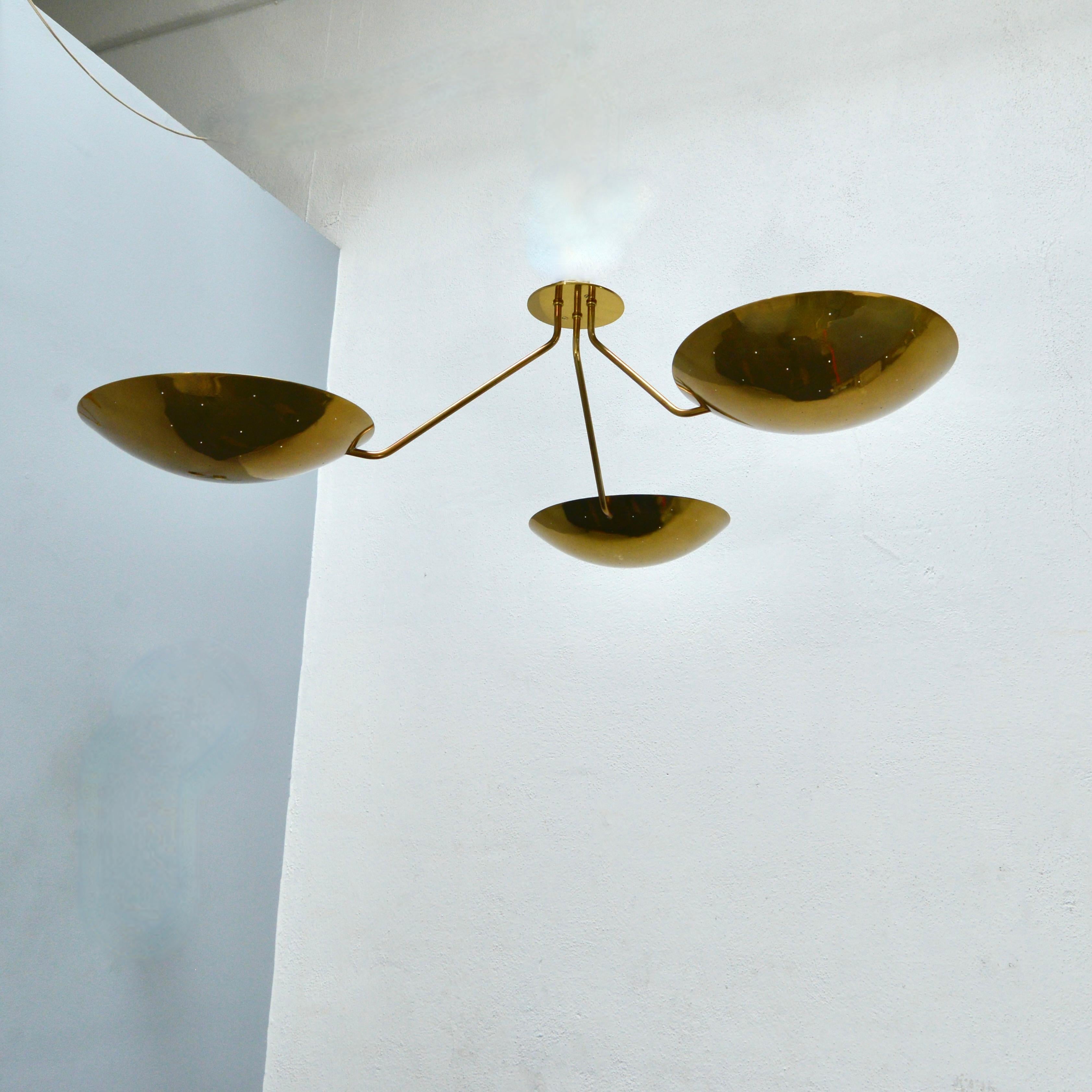 Brass LU 3 Ceiling Light For Sale