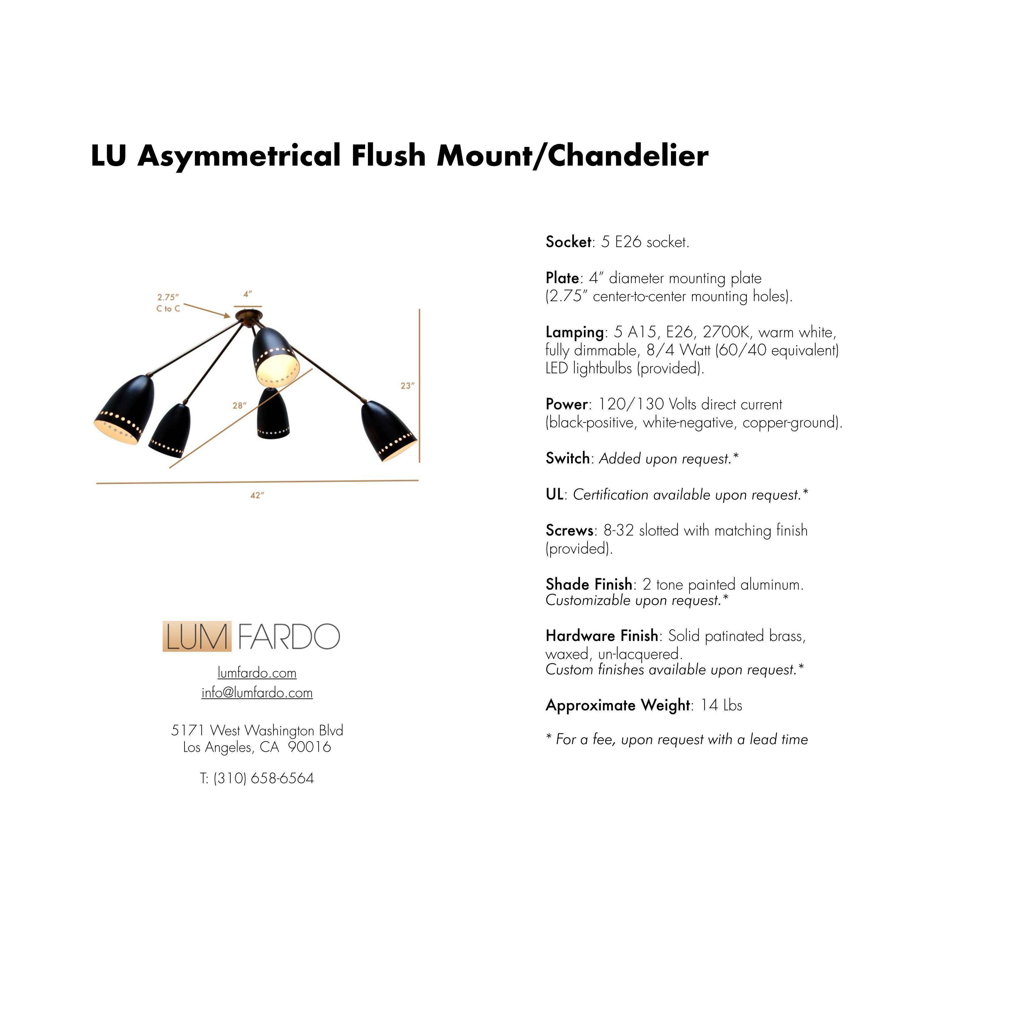 LU Asymmetrical Flush Mount or Chandelier by Lumfardo Luminaires For Sale 2