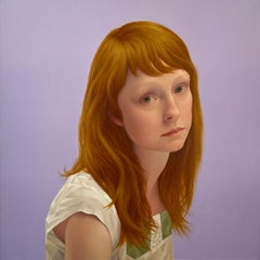 THE LITTLE SAINT, portrait of a woman, contemporary photorealism