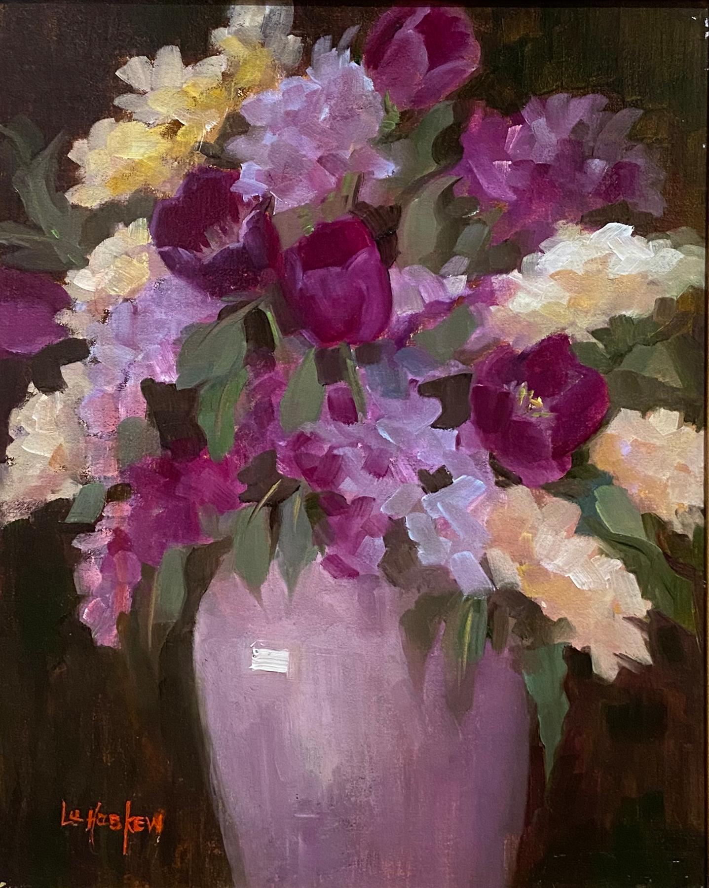 Abondance de fleurs - Marron Interior Painting par Lu Haskew