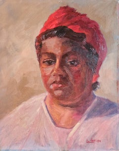 Black Woman's Honor, 14x11" huile sur panneau