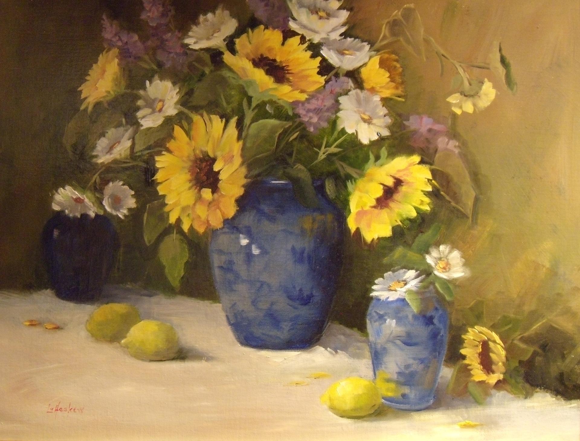 Leuchtend wie gelb – Painting von Lu Haskew