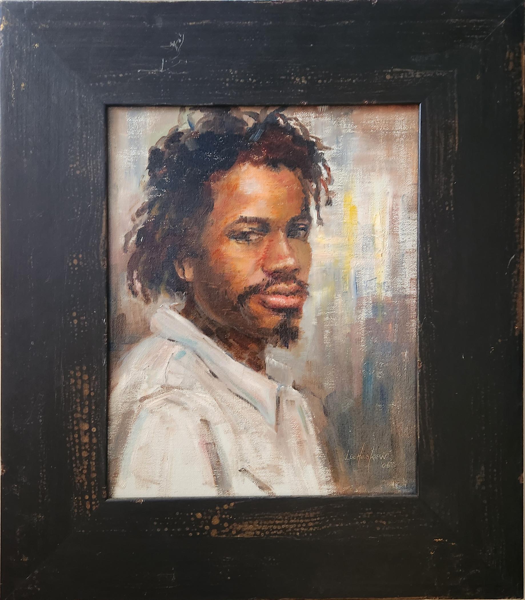 Lu Haskew Portrait Painting - Dominic, 14x11" oil on board