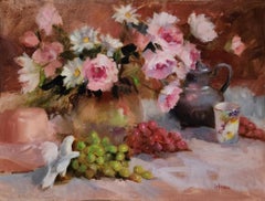 Fun with Color, unframed oil on board, 22x28" still life painting