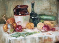 Trésors du jardin, huile sur carton non encadrée, 12x16".