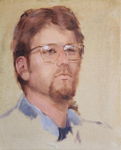 Glasses and Goatee, 14x11" oil on board