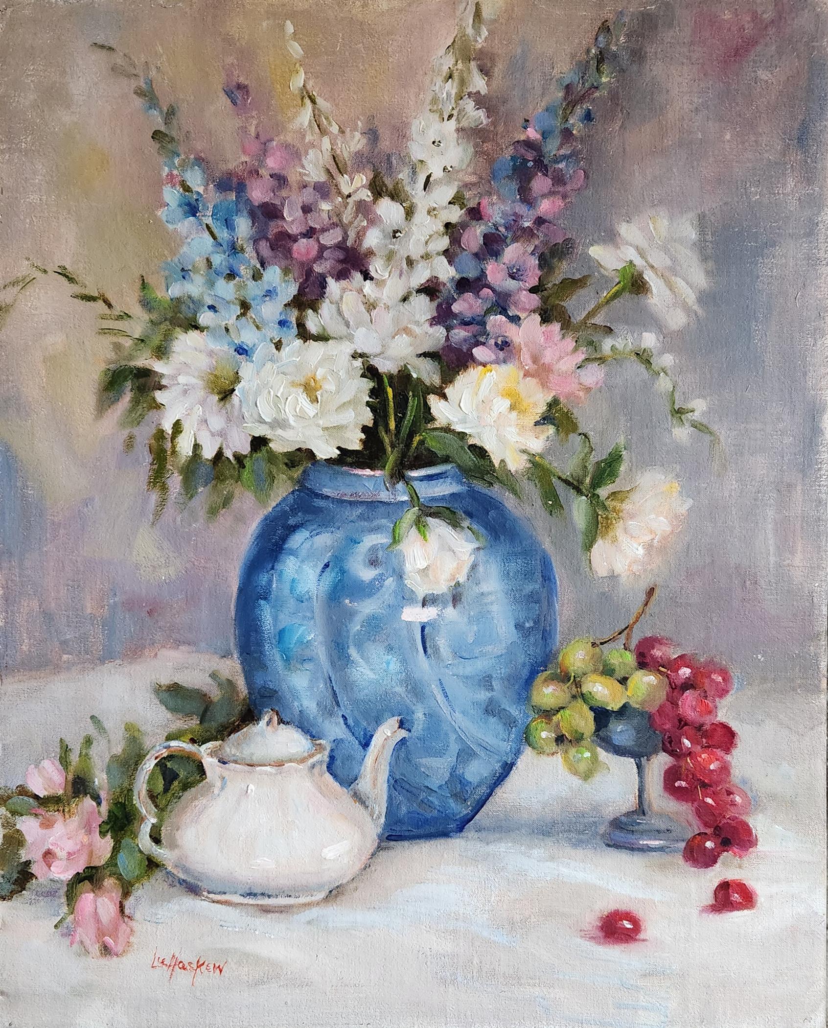 Heaven Scent, unframed oil on board, 20X16" still life painting