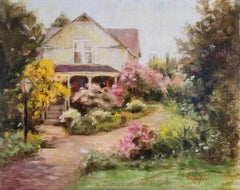 Hulda's House, unframed oil on board, 14x18"