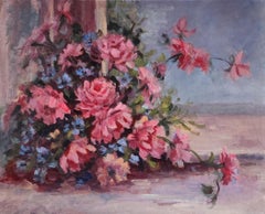 Roses of Life, unframed oil on board, 16x18"