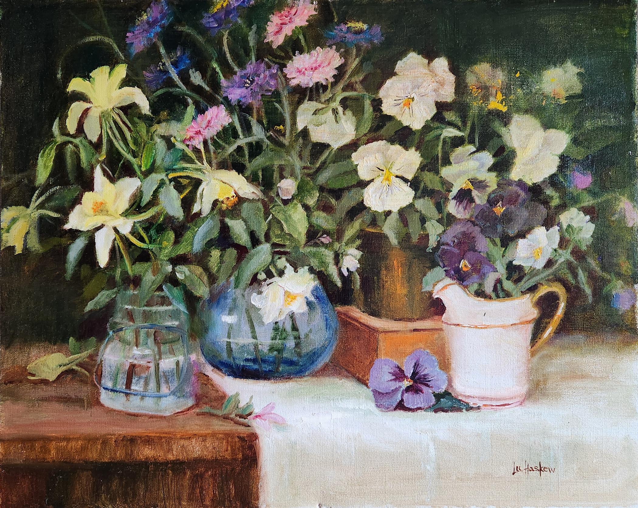 Summer Flow, unframed oil on board, 16x20 - Painting by Lu Haskew