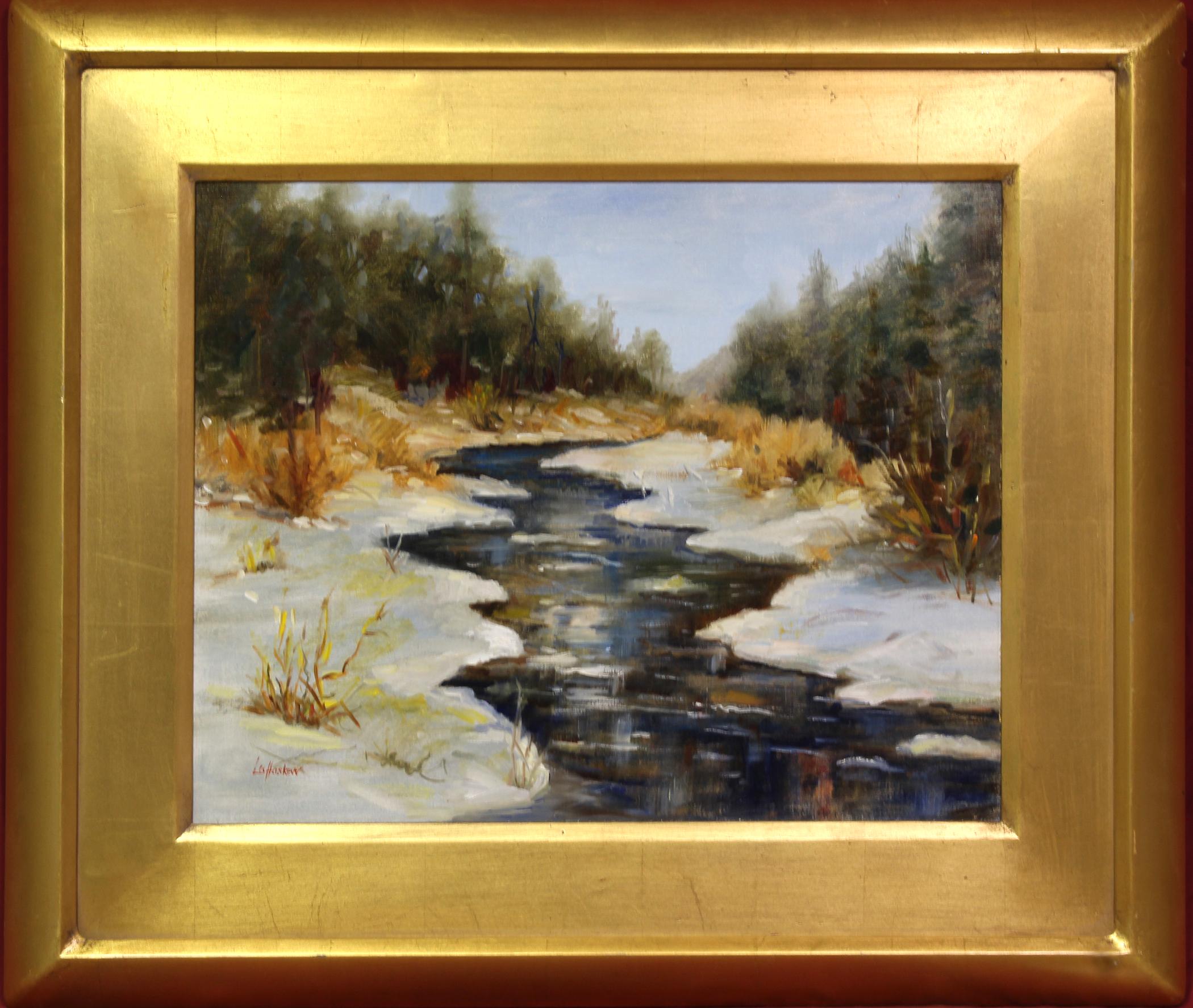 Winter on the Big T - Painting by Lu Haskew