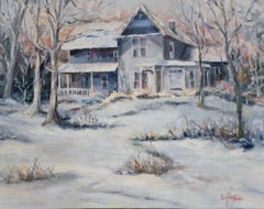 Winter's History, unframed oil on board, 14x18"