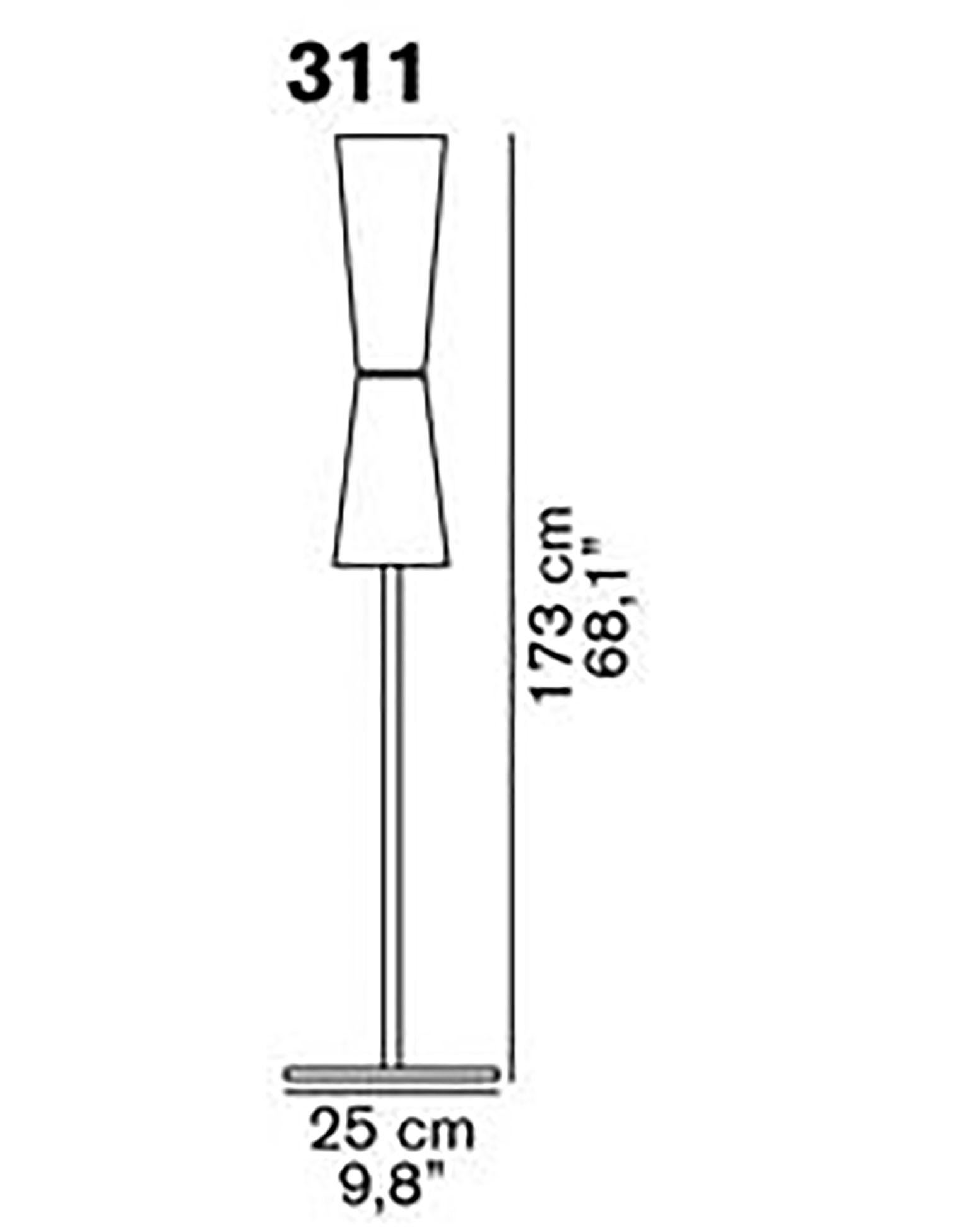 Plated Lu-Lu Floor Lamp by Stefano Casciani for Oluce For Sale