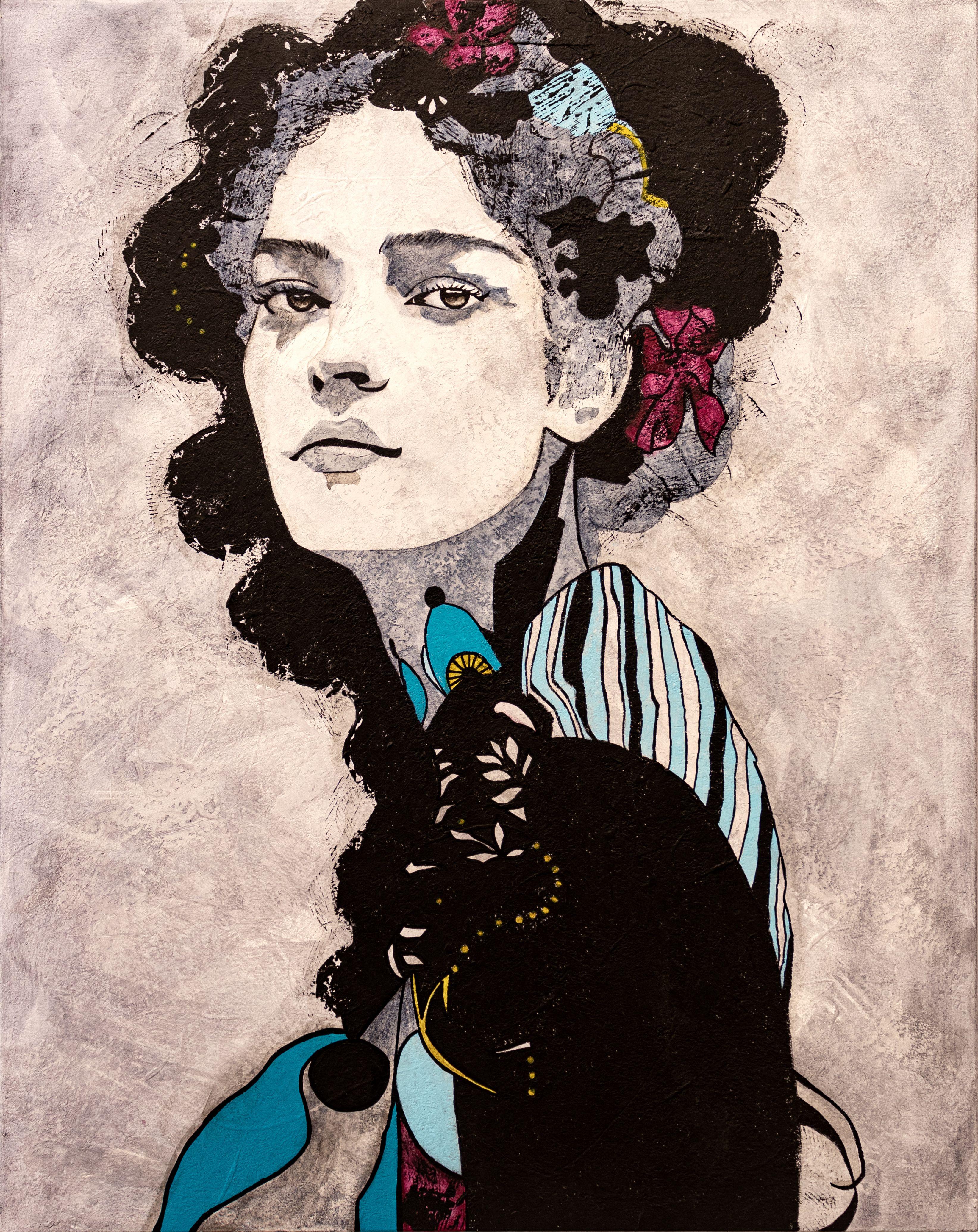 Lola, Mixed Media on Canvas - Mixed Media Art by Lu Mourelle
