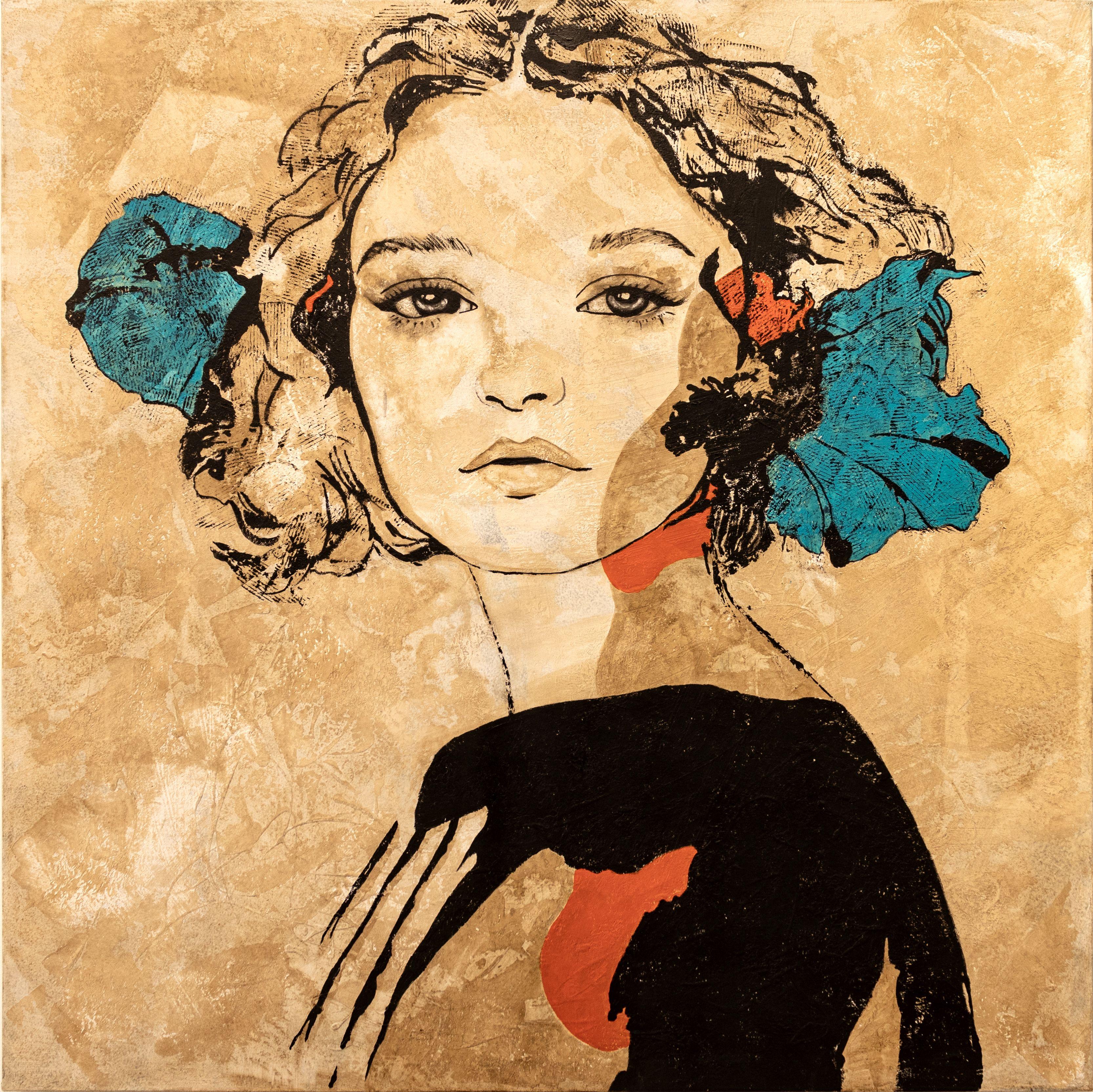 Zita, Mixed Media on Canvas - Mixed Media Art by Lu Mourelle