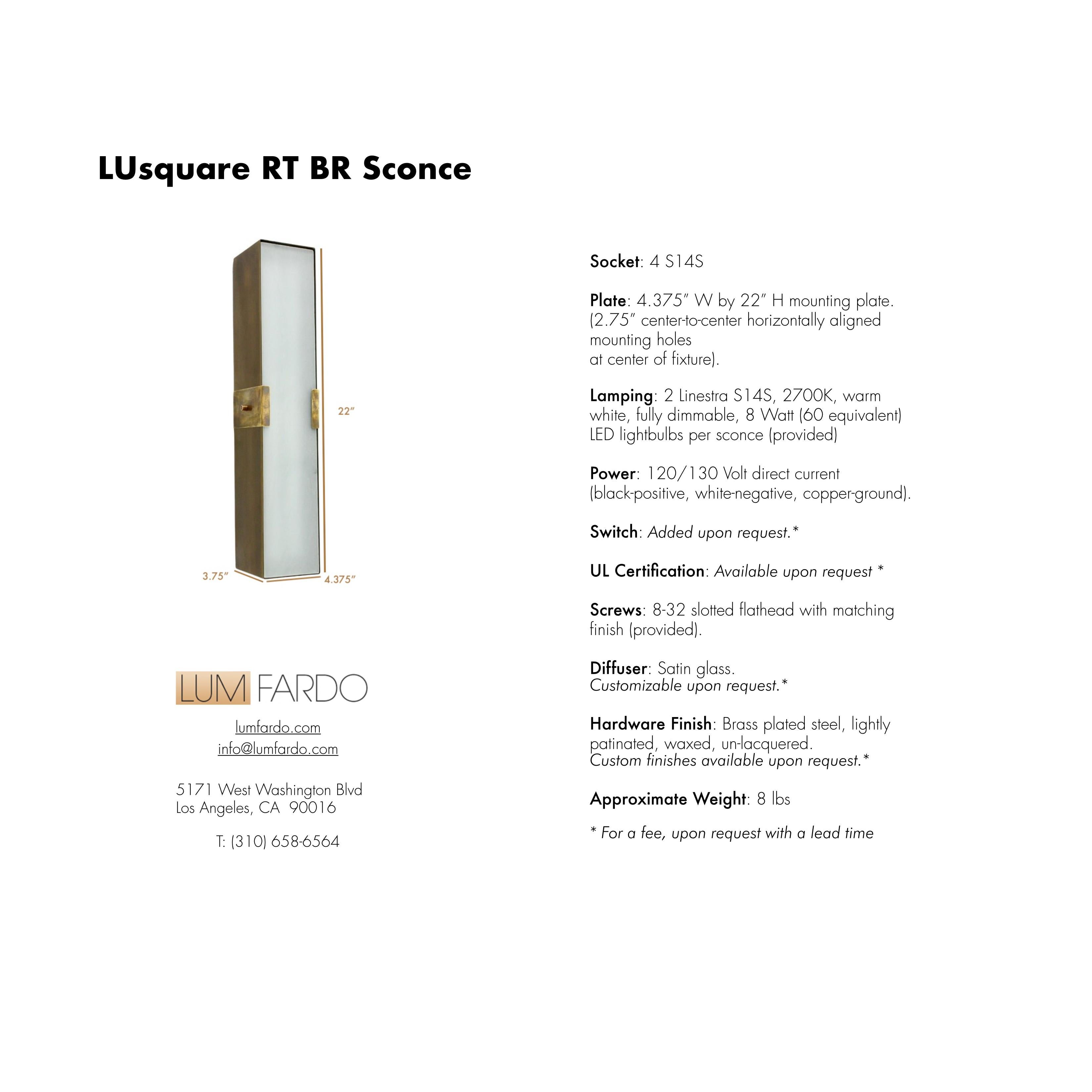 LU Square RT Sconce BR For Sale 6