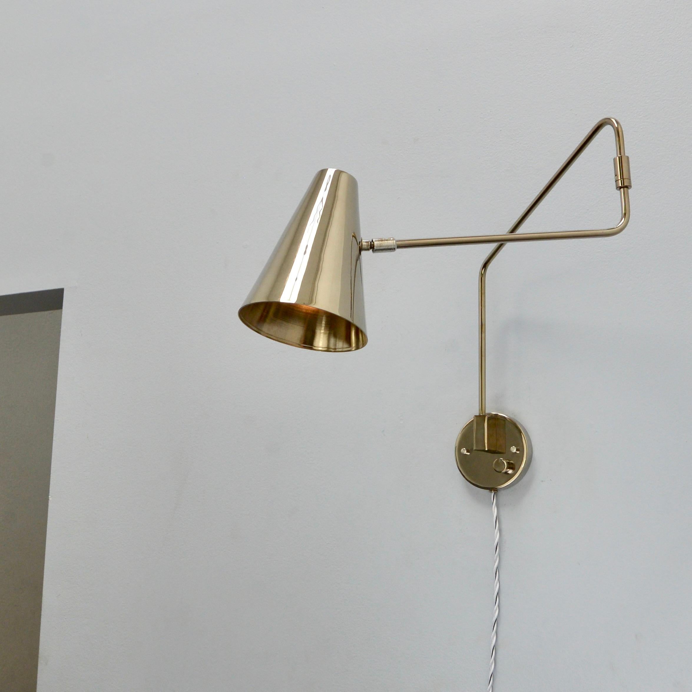 Brass LU Swing Sconce Plug-In AS For Sale