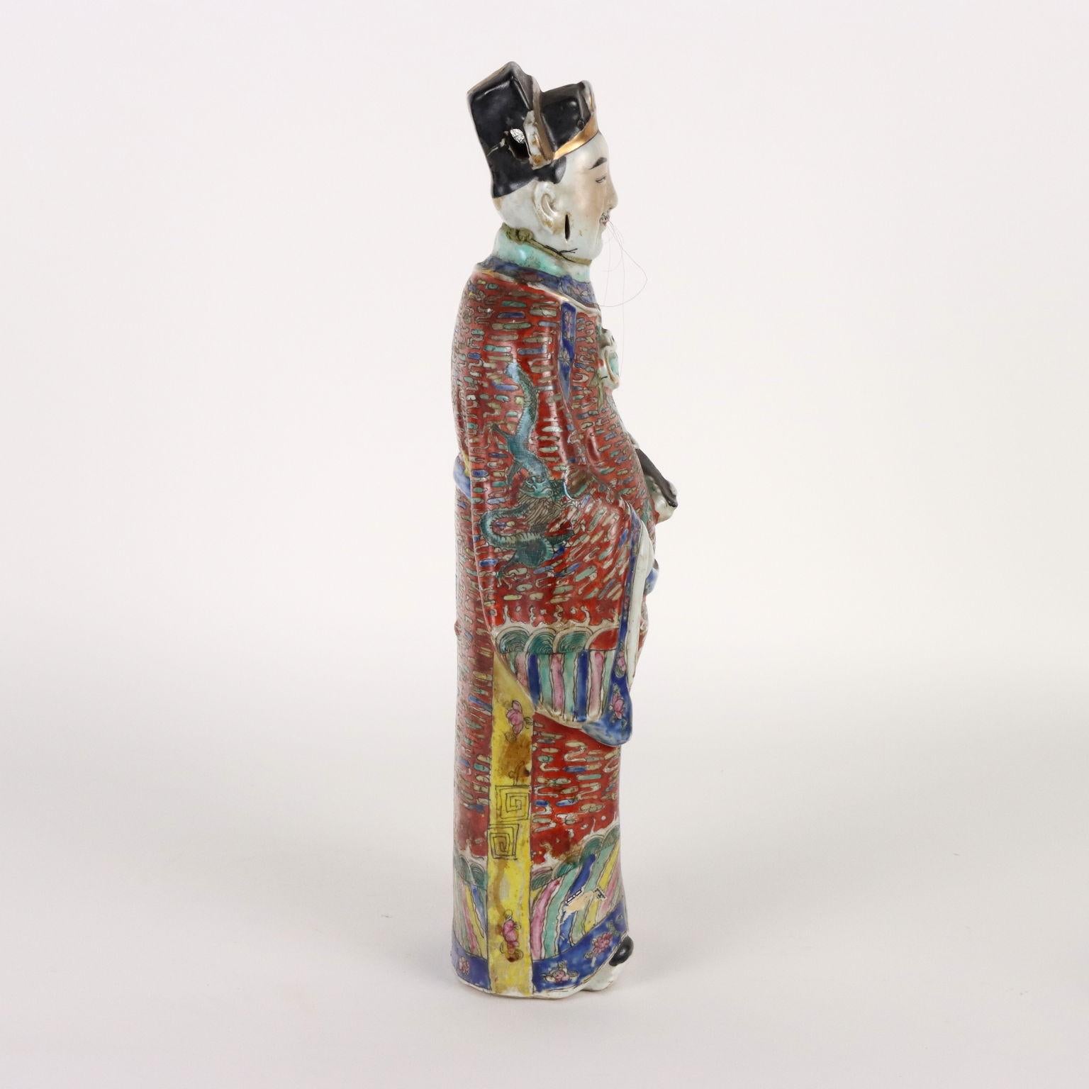 20th Century Lu Xing Porcelain Figur China XX Century, China Period of the Republic 1925-1935 For Sale
