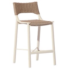 Lua Brazilian Contemporary Outdoor Metal and Nautic Rope Stool by Lattoog
