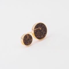 Lua Ring in Gold Plated Brass and Compressed Grape Stalk by VIKA TONU x MATTER