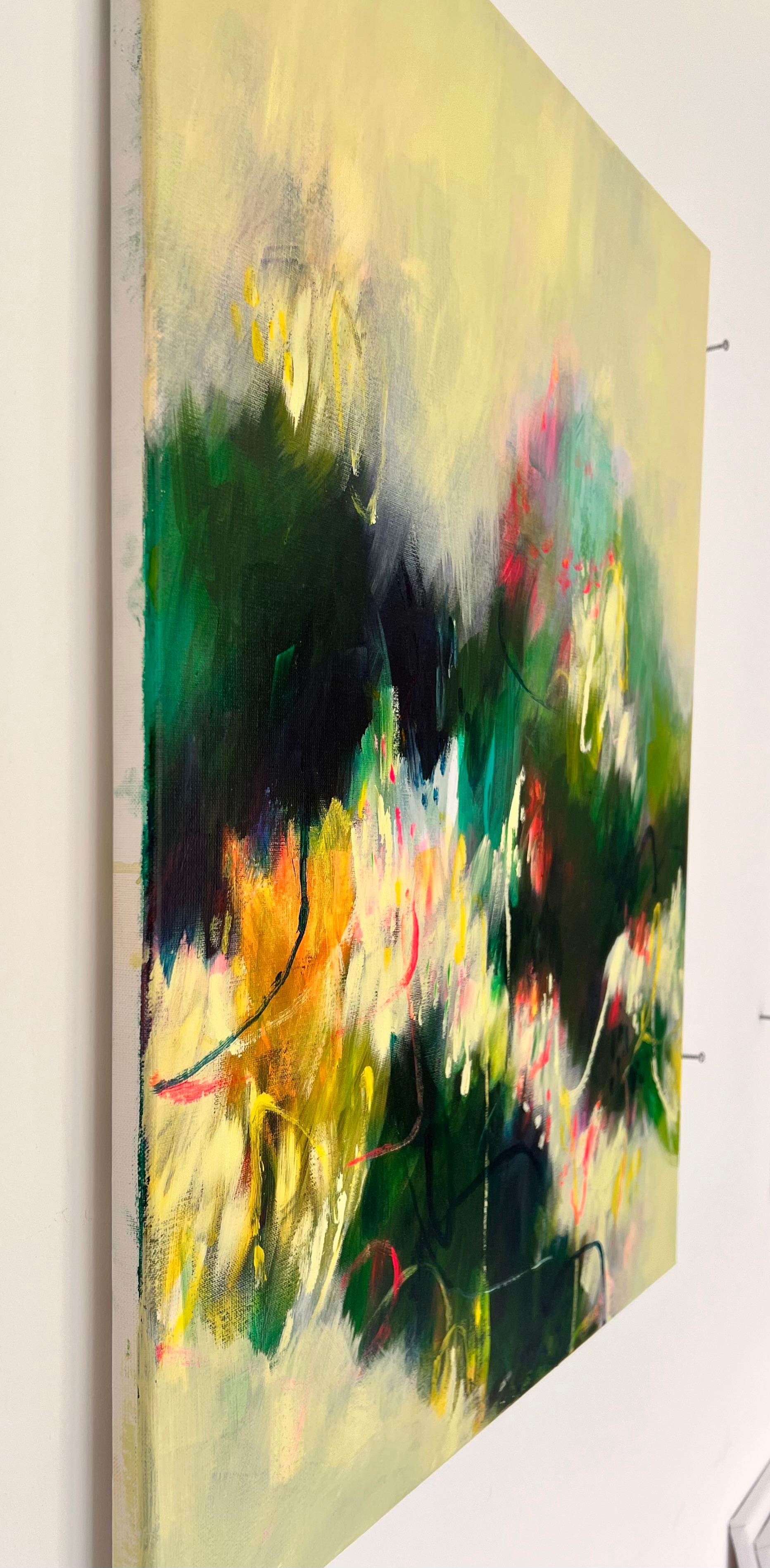 Lucid III, Quadro originale, Arte floreale, Pittura astratta - Abstract Painting Beige di Luana Asiata