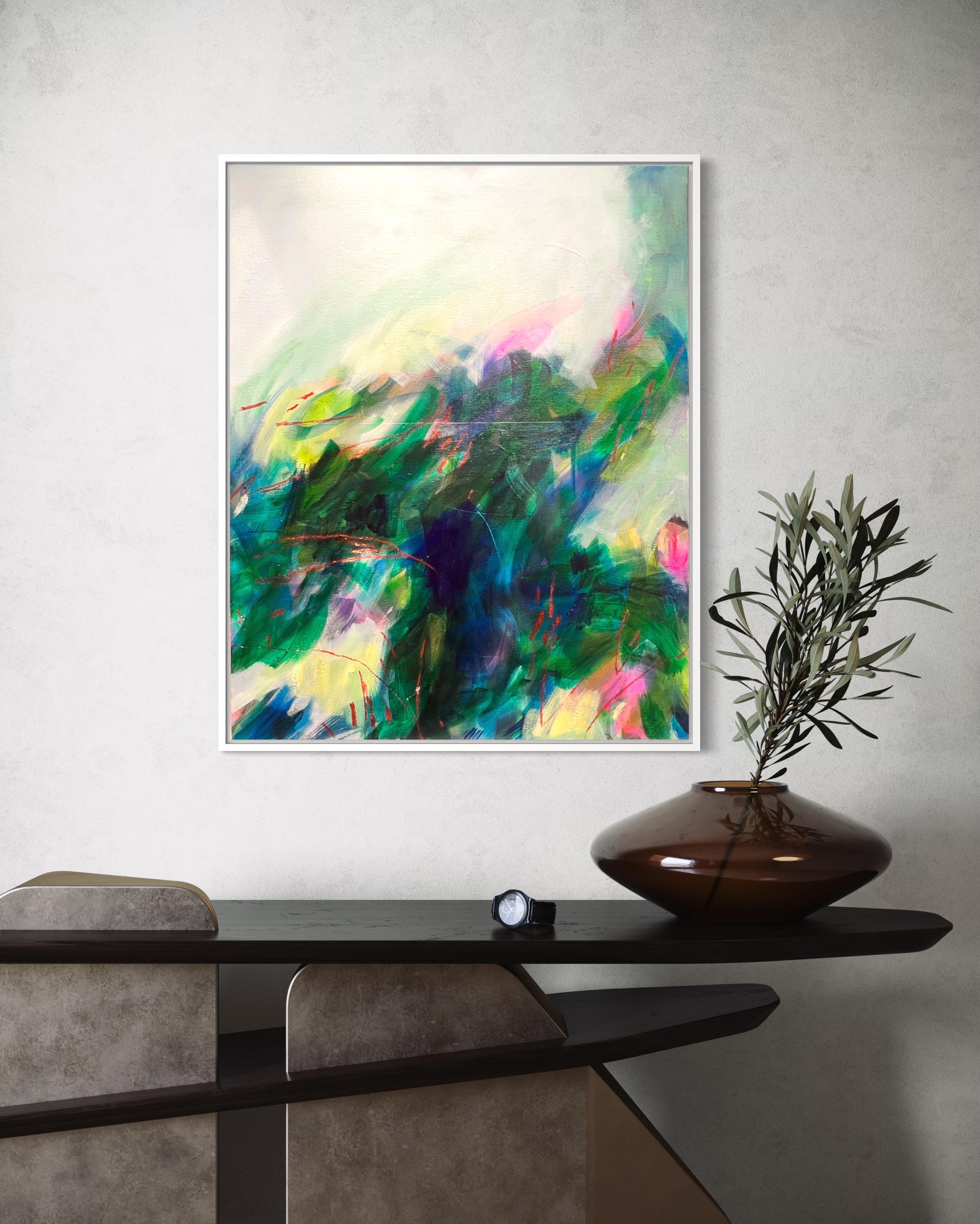 Pradera, Pintura original, Arte floral, Pintura abstracta en venta 5