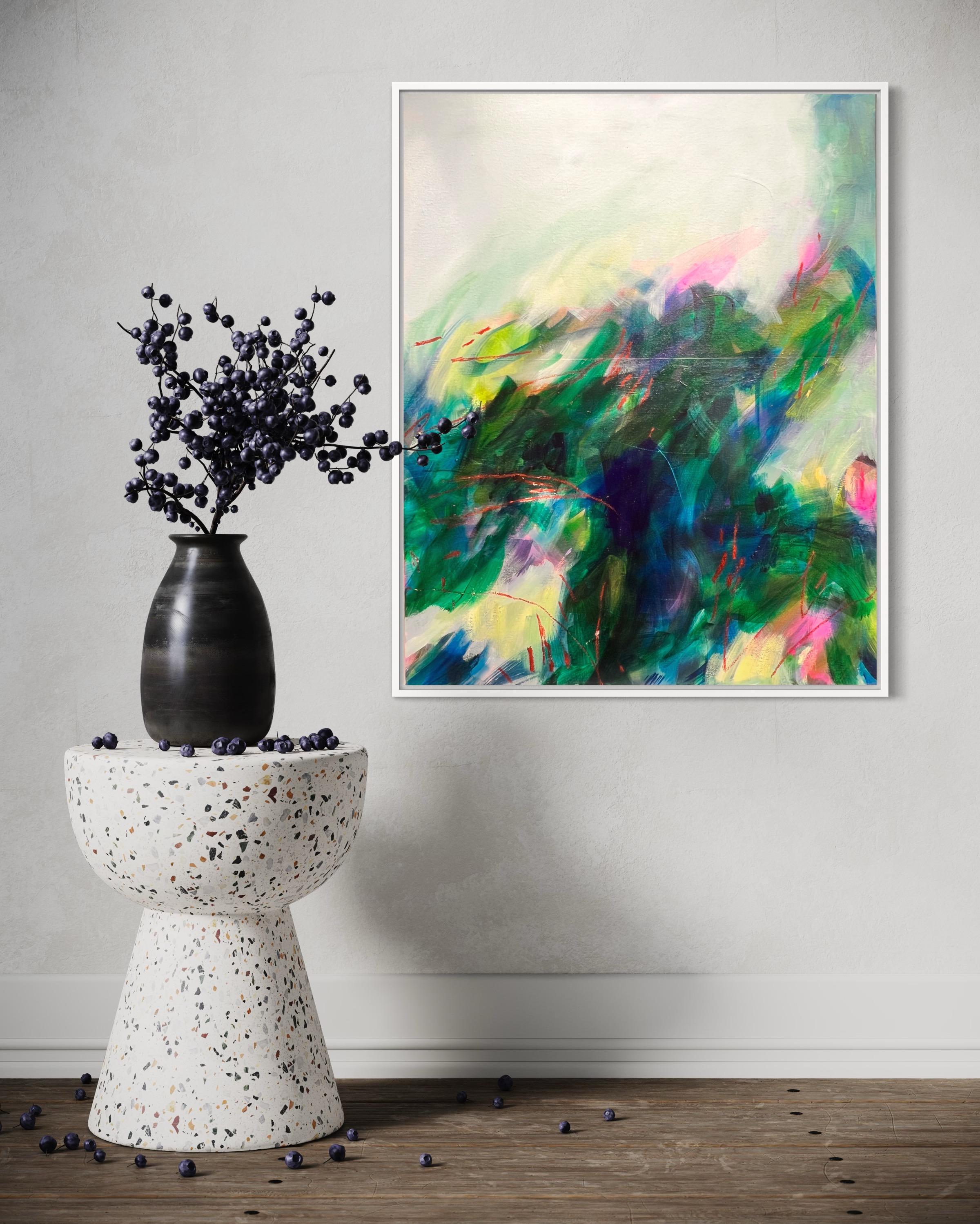 Pradera, Pintura original, Arte floral, Pintura abstracta - Abstract Painting Negro de Luana Asiata