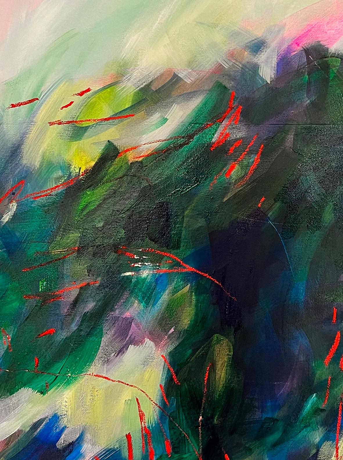 Pradera, Pintura original, Arte floral, Pintura abstracta en venta 1