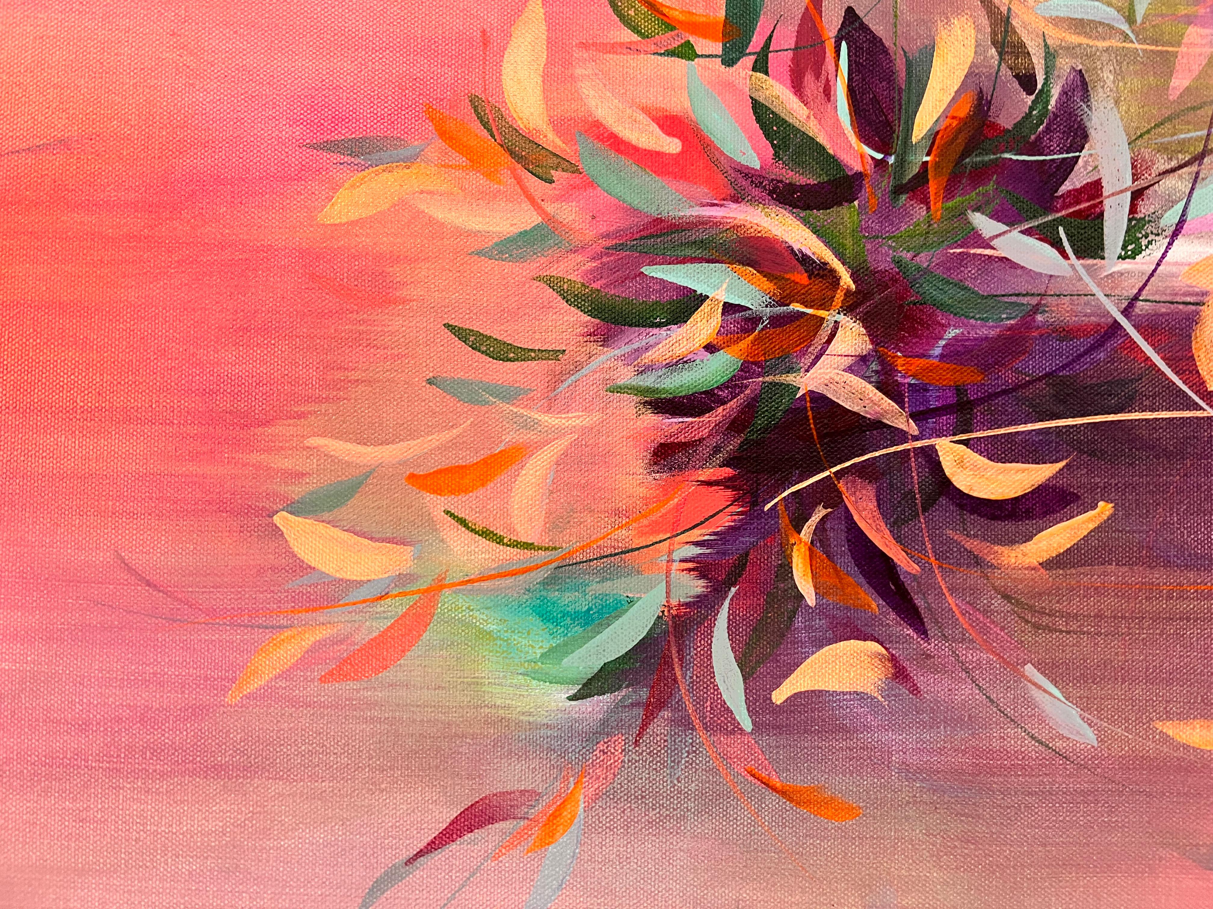 Summer Bloom I, Originalgemälde, Blumenkunst, Abstraktes Gemälde – Painting von Luana Asiata